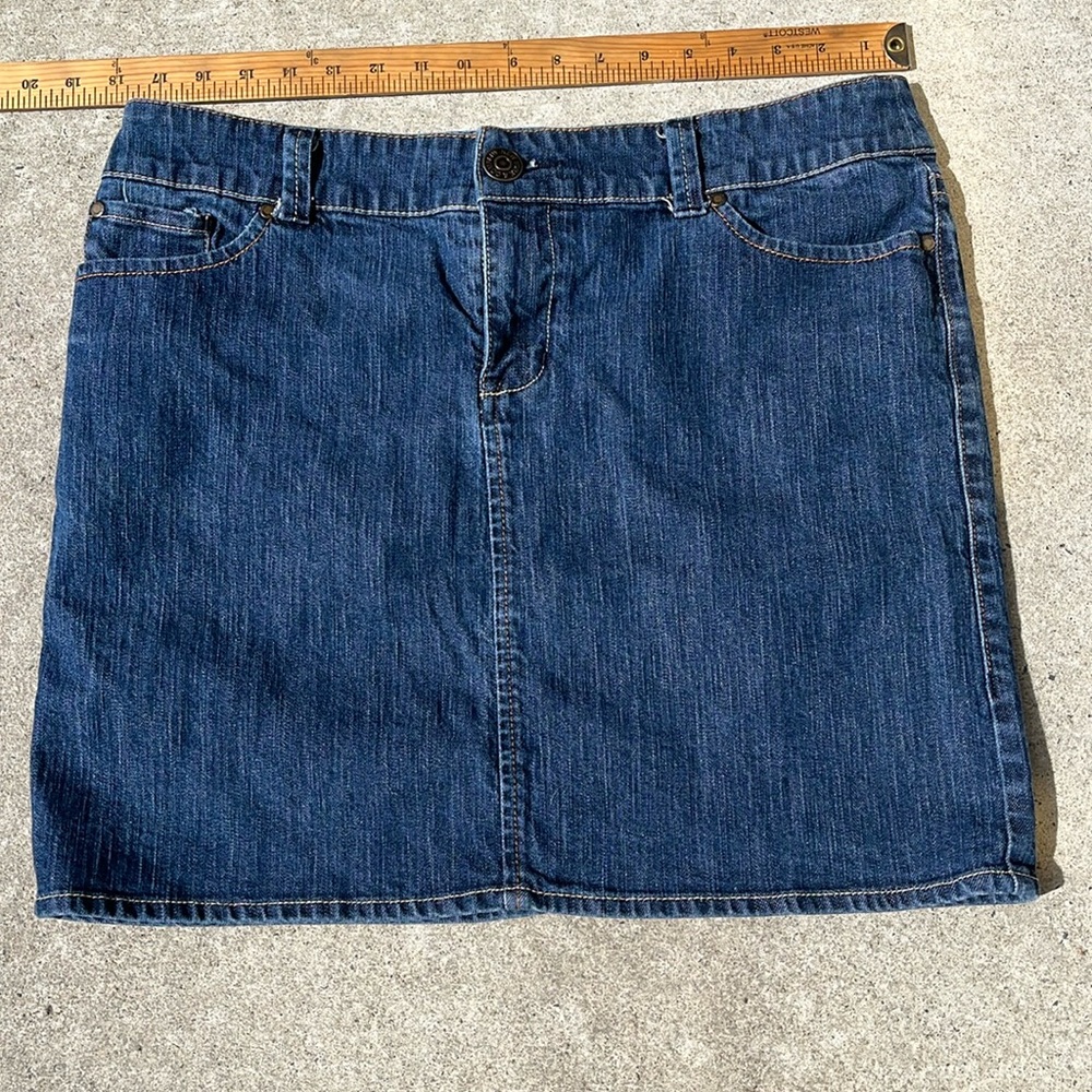 Dark was denim mini skirt